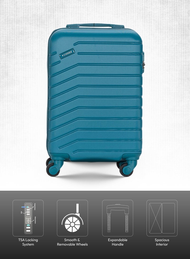 ستارجولد عربة أمتعة ذات 4 عجلات من هاردسايد سبينر مع قفل رقم هانبور باللون الأزرق - Image 3