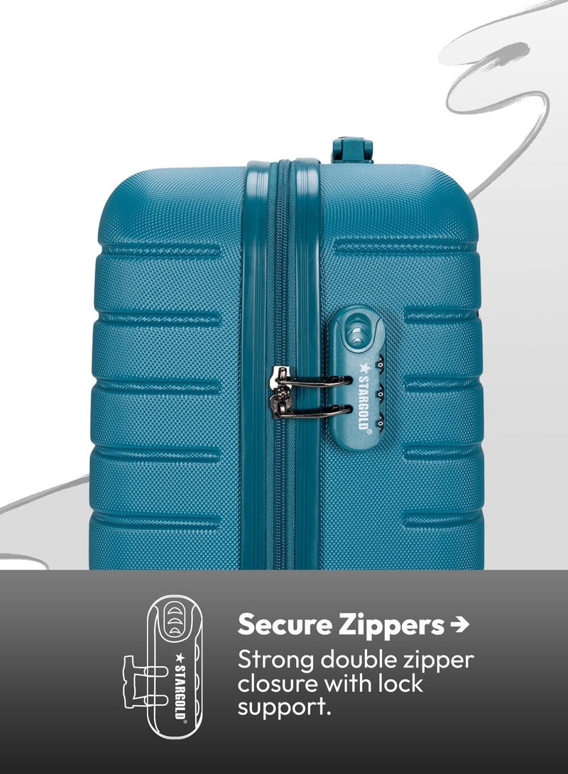 ستارجولد عربة أمتعة ذات 4 عجلات من هاردسايد سبينر مع قفل رقم هانبور باللون الأزرق - Image 4