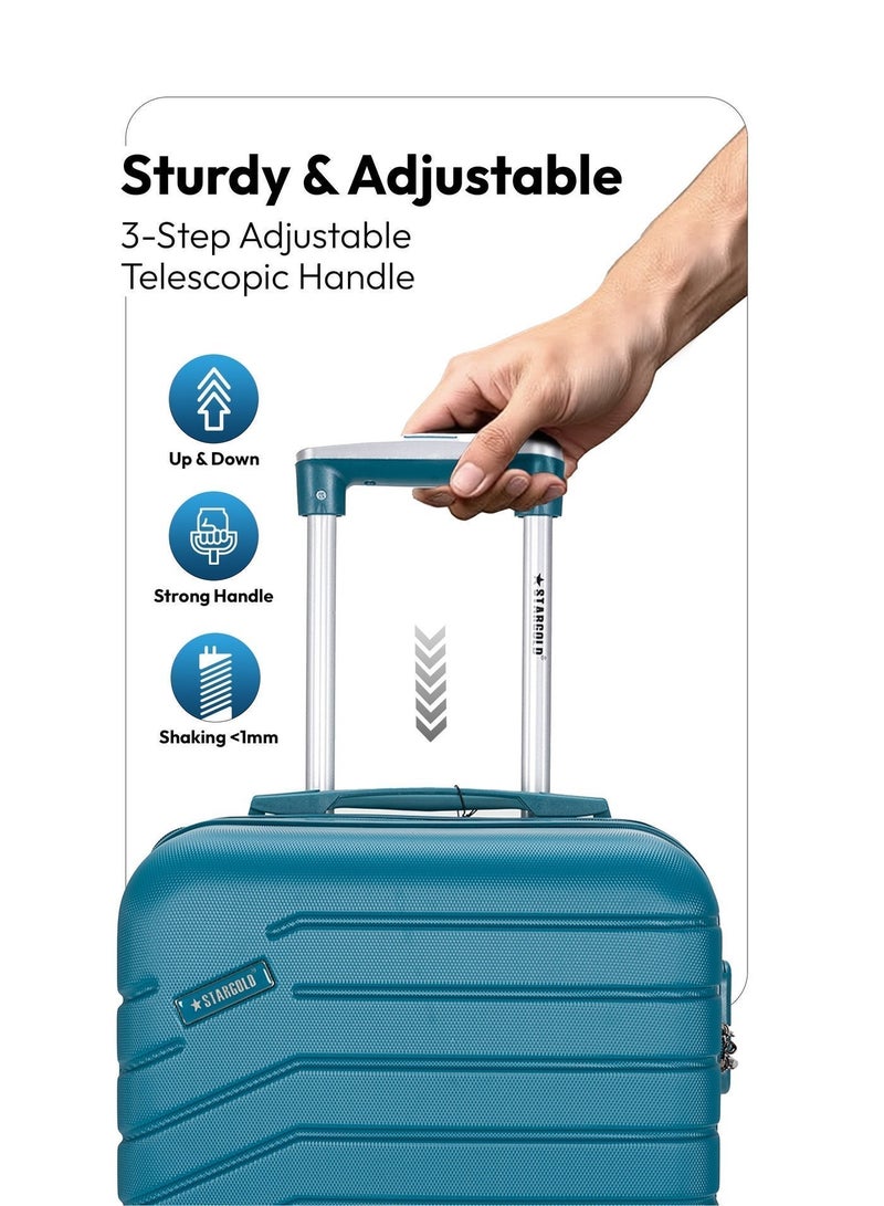 ستارجولد عربة أمتعة ذات 4 عجلات من هاردسايد سبينر مع قفل رقم هانبور باللون الأزرق - Image 5