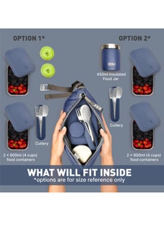 BEOLA Reusable Insulated Lunch Bag for Men and Women - 6.5L, Marine Blue  - Image 4