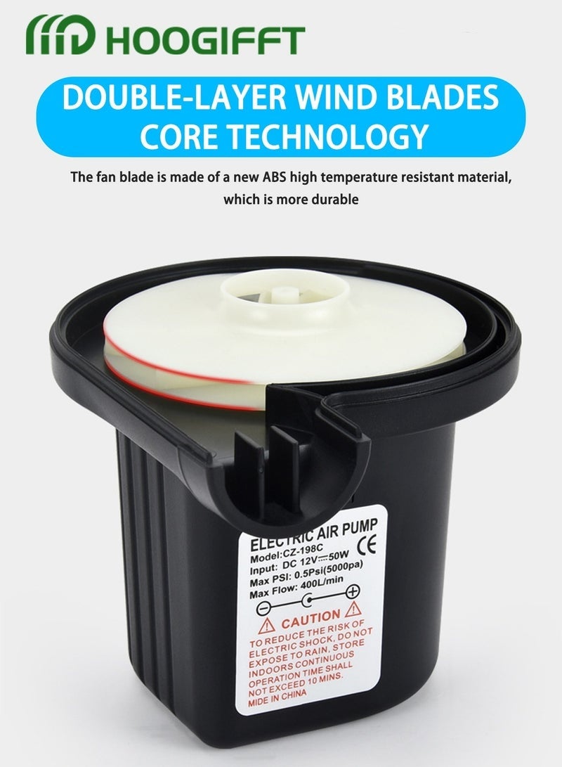 Bukela Air Pump，Electric Air Mattress Pump，Air Pump With 3 Air Nozzles,Electric Air Mattress Portable Camping Pump 2 In 1 Quick Inflate Deflate,Quick-Fill Portable Air Pump，Perfect Inflator/Deflator Pumps for Outdoor Camping, Inflatable Cushions, Air Mattress Beds, Boats - Image 4