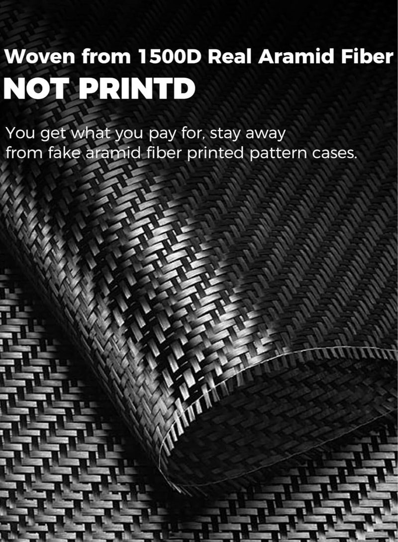 MONOCARBON Real Aramid Fiber MagSafe iPhone 16 PRO Case Cover [ULTRA SLIM] Lightweight Anti-Scratch - Matte Black - Image 4