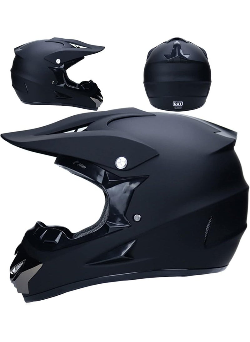 Matte Black Full Face Motocross Helmet Set With Goggles Mask And Gloves Off Road Motorcycle Helmet for Adults And Youth - Image 5