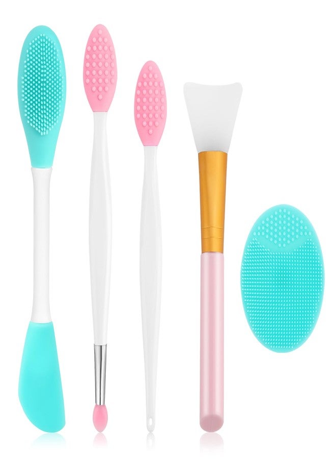 Yokilly Silicone Face Scrubber, 2pcs Exfoliating Lip Brush, 1pcs Cleansing Brush,2pcs Face Mask Exfoliator Blackhead Skin Care Tool - Image 1