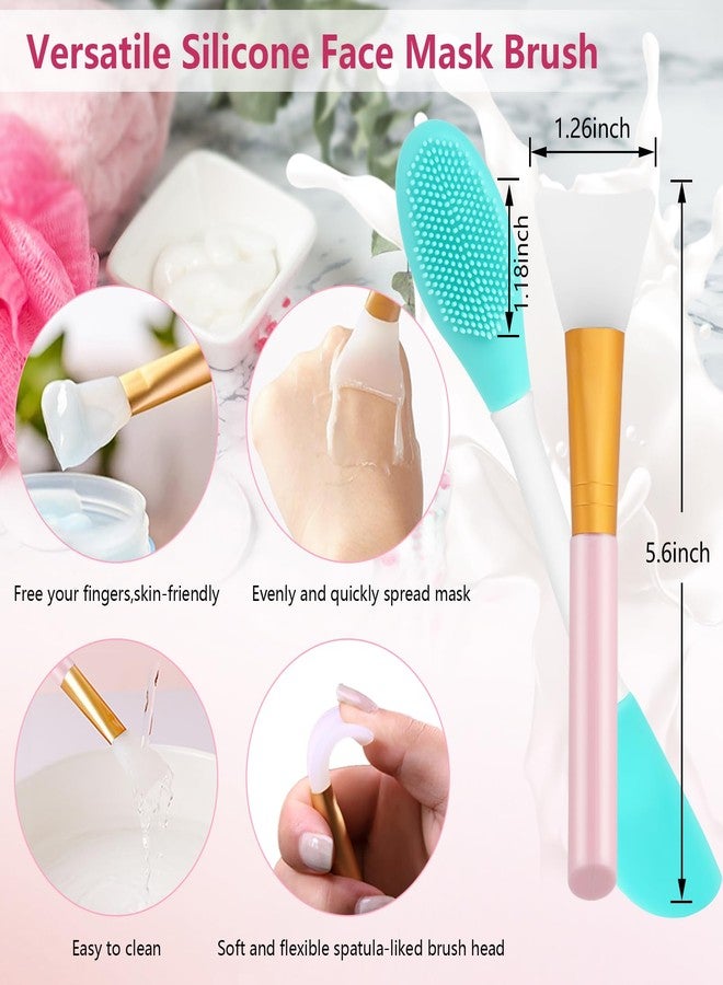 Yokilly Silicone Face Scrubber, 2pcs Exfoliating Lip Brush, 1pcs Cleansing Brush,2pcs Face Mask Exfoliator Blackhead Skin Care Tool - Image 2