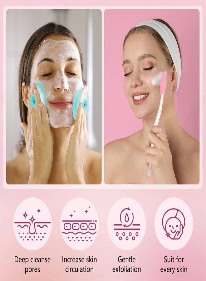 Yokilly Silicone Face Scrubber, 2pcs Exfoliating Lip Brush, 1pcs Cleansing Brush,2pcs Face Mask Exfoliator Blackhead Skin Care Tool - Image 3