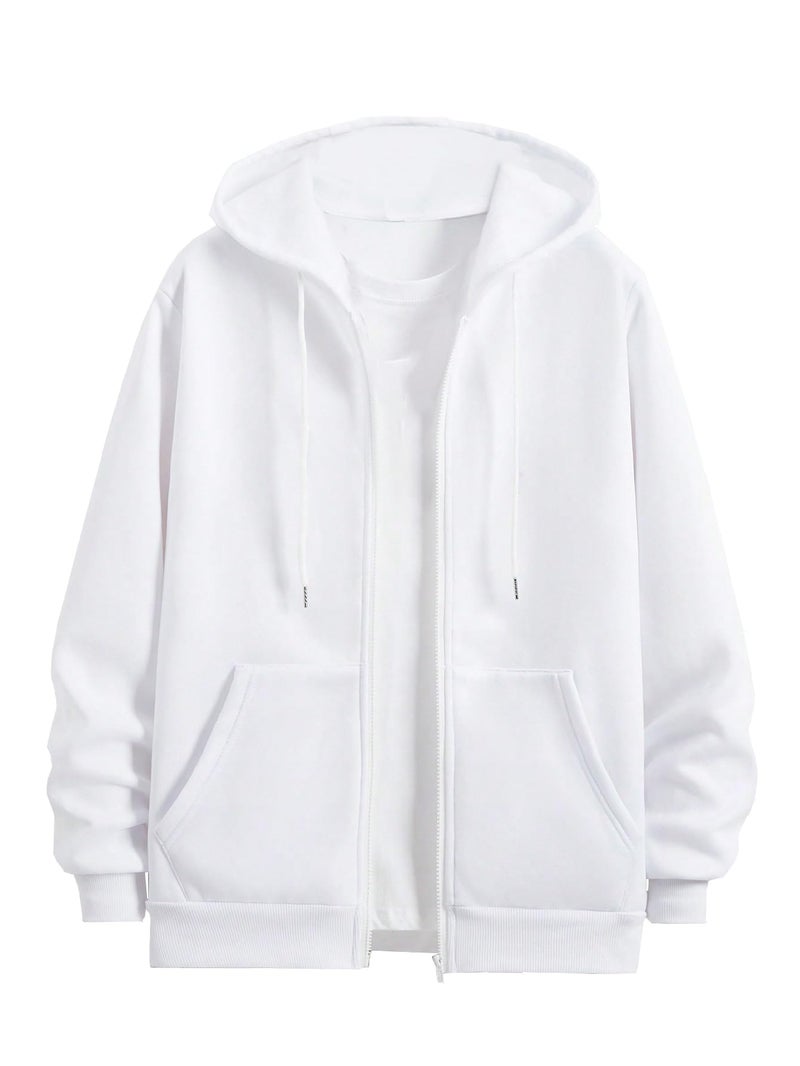 TOPLOT Men's Jacket | Stylish Outerwear Design | Comfortable Fit Wear | Functional Layering Style | Trendy Look Structure |Solid Jacket | Perfect for Casual & Outdoor Wear (5214_L_White) - Image 5