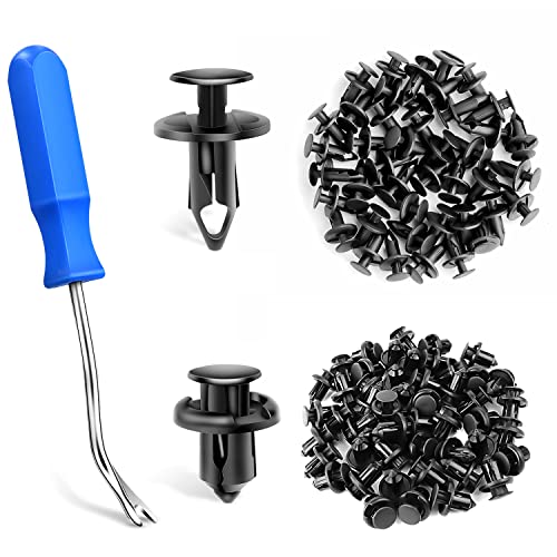 GOOACC 150 pcs Push Type Bumper Fasteners Rivet Clips Universal Auto Clips & Fastener for Bumper Fender Clips Replacement Fastener Removal Tool Included - Image 1
