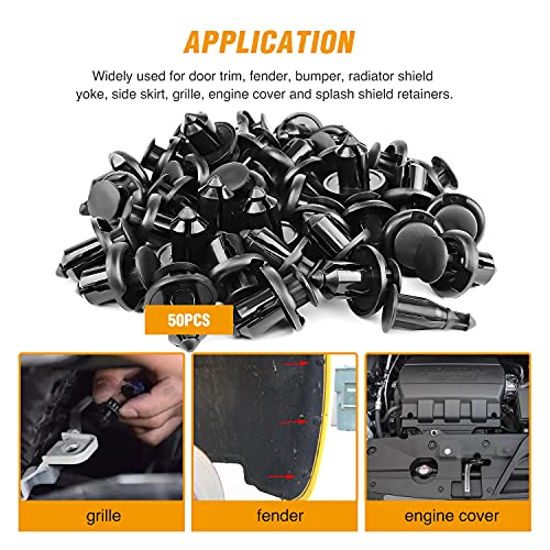 GOOACC 150 pcs Push Type Bumper Fasteners Rivet Clips Universal Auto Clips & Fastener for Bumper Fender Clips Replacement Fastener Removal Tool Included - Image 5