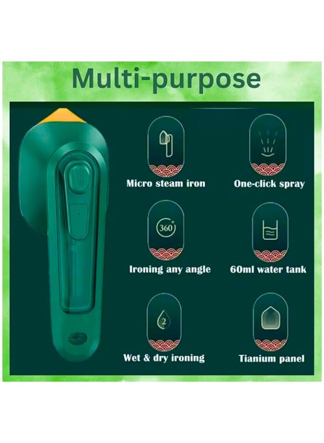 Chase Up Mini Garment Steamer,2-IN-1 Foldable Handheld Travel Steam Iron for Clothes,1100W, 15S Fast Heat-up, 3 Steam Levels Output, Powerful Steamer, Portable Fabric Mini Iron Wrinkle Remover for Home - Image 3