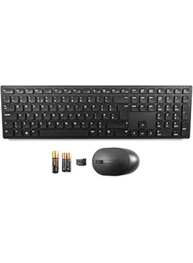 Dell Pro KM5221W - Keyboard and Mouse Set - Wireless - QWERTY - UK - Black - for Latitude 33XX 2-in-1, Precision Mobile Workstation 5750, 77XX, Vostro 35XX, 36XX Black