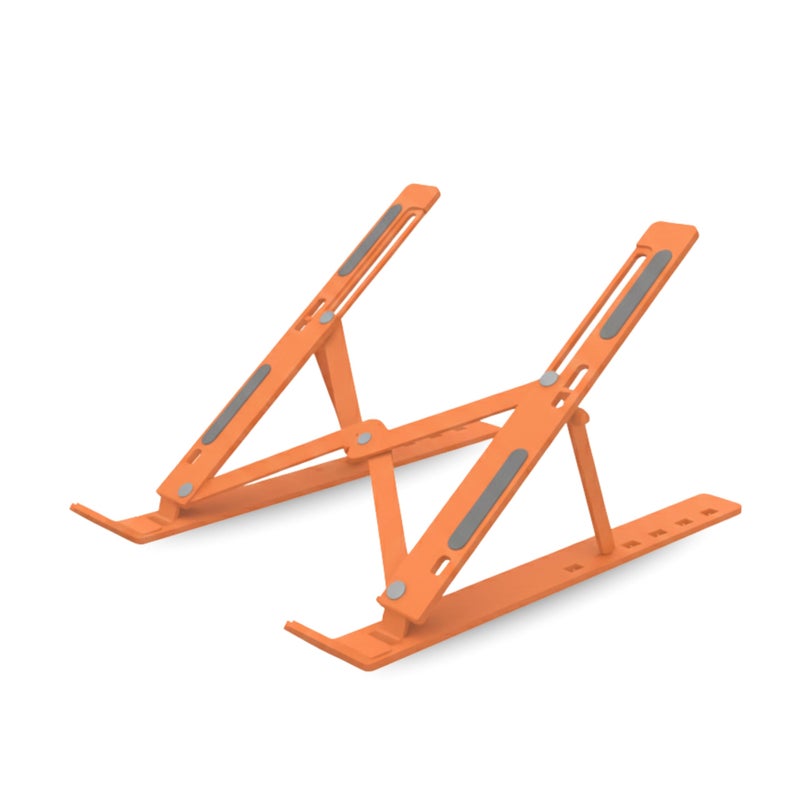 Geonix Trek T3 Aluminium Ergonomic Laptop Stand | 7 Angles Adjustable Tabletop | Anti Slip Rubber Pads | Foldable | Compatible with Laptops Upto 17 inch (Cosmic Orange) - Image 4