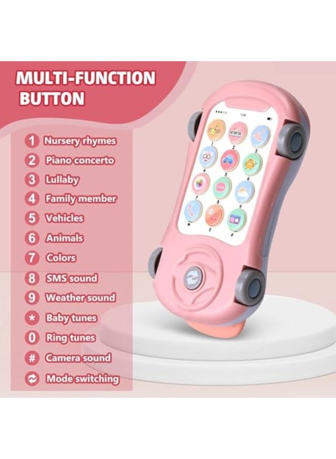 Multifunctional educational mobile toy for children aged 1 to 3 years from Goiz, early educational phone toy for young children with music, interactive pretend play toy, educational gift for boys and girls. - Image 4