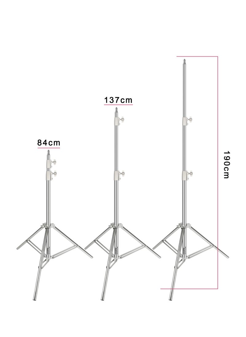 Coopic 3pcs L200S 78.74inch/200cm Stainless Steel Photography Video Tripod Light Stand with Carrying Bag made for Reflectors, Softboxes, Lights, Umbrellas  - Image 5