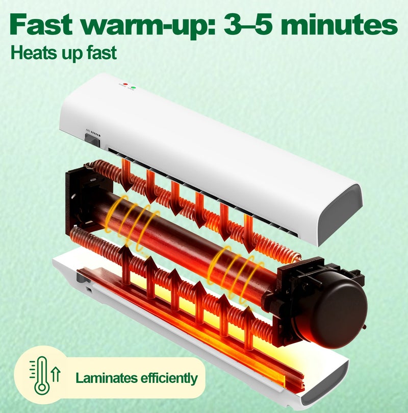 DYSWEI 2-in-1 Hot & Cold Laminator Machine, 9 Inch for A4/A5/A6 Size, Includes 15PCS Free A4, A5, A6 Laminating Films,fit for Documents, Photos, Cards - Image 5