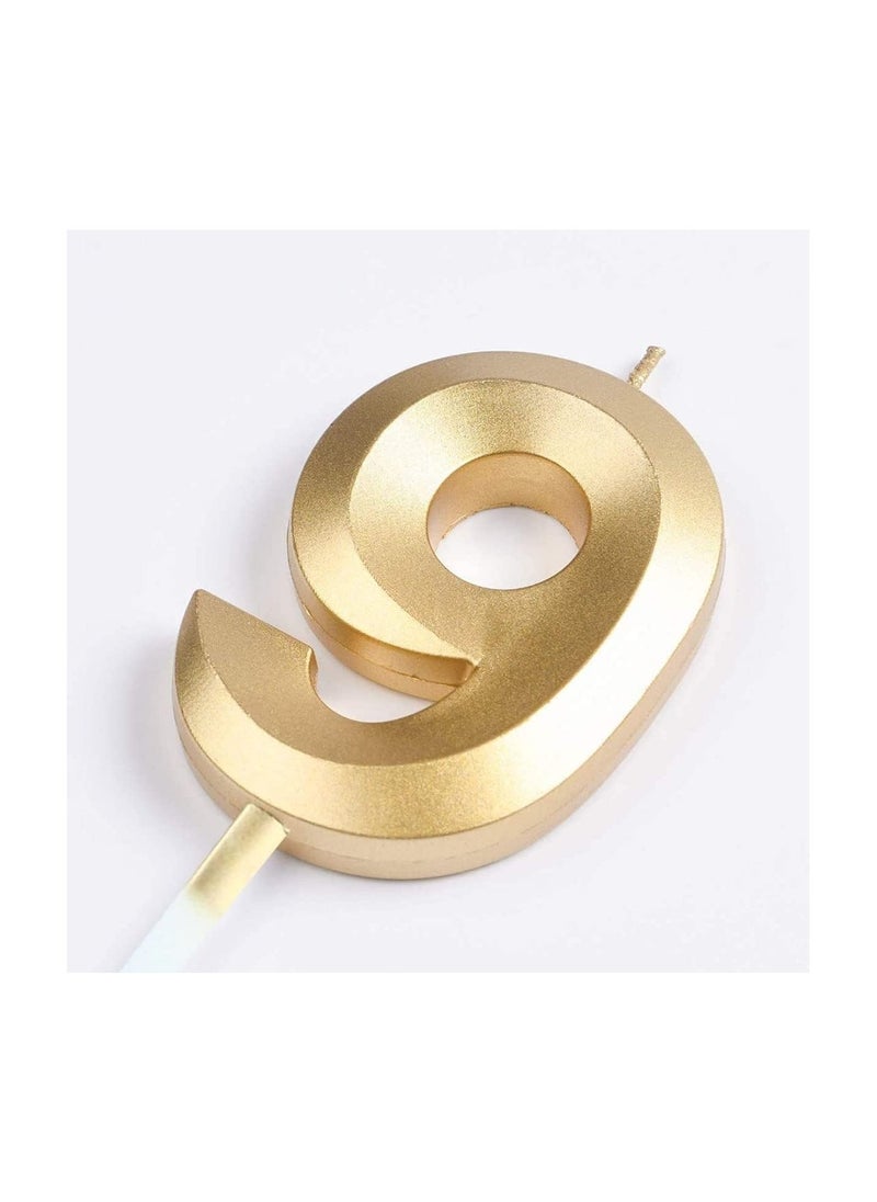 Goldedge GOLDEDGE 3D Shape Birthday Cake Candles Gold Glitter Birthday Candles Decorative Decoration for Birthday Anniversary Wedding Party Graduation Party (9)  - Image 2