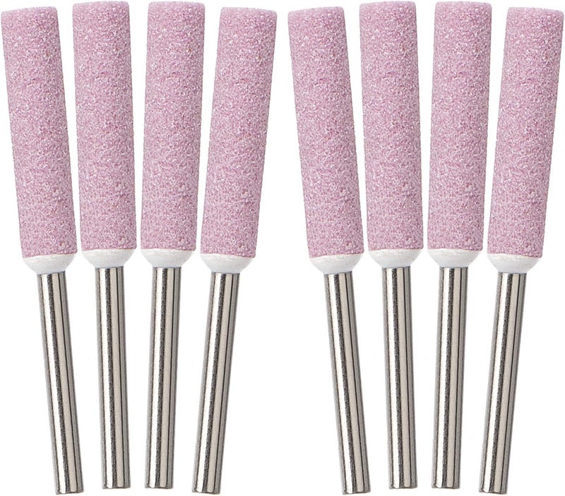 OIIKI 8 Pack Burr Grinding Stone File Chainsaw Sharpener 732Inch 55mm Pink - Image 1