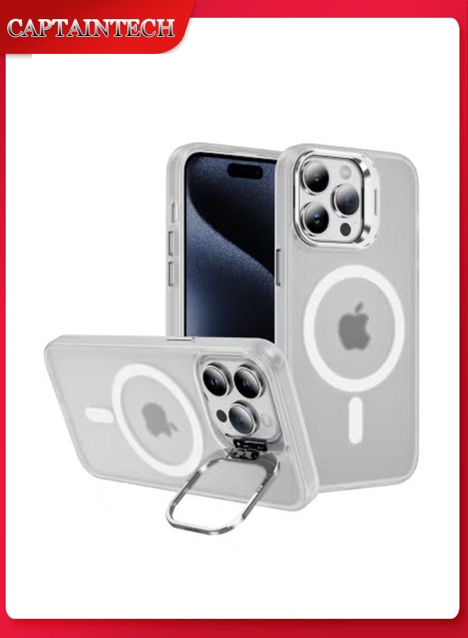 Captaintech Grade MagSafe Case for iPhone 15 Pro - Built-in Stash Stand u0026 Scratch-Resistant Back Cover | Protective Classic Series - Image 1