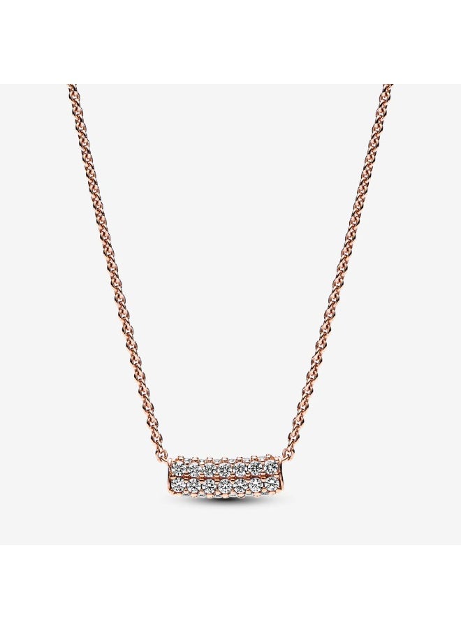 DORA Timeless Pavé Double-row Bar Collier Necklace