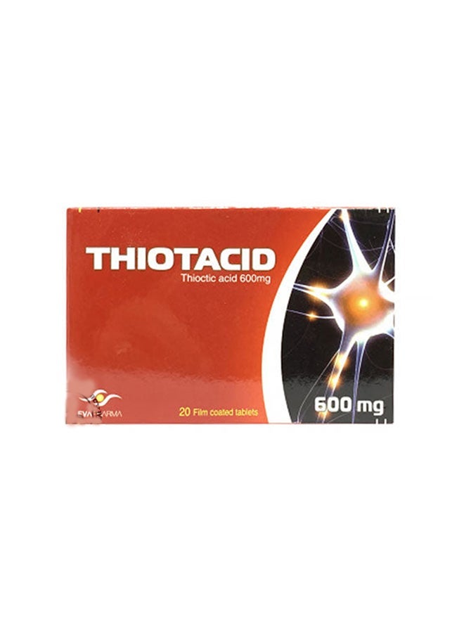 THIOTACID Thioctic Acid Tablets, 600 Mg 20 Count