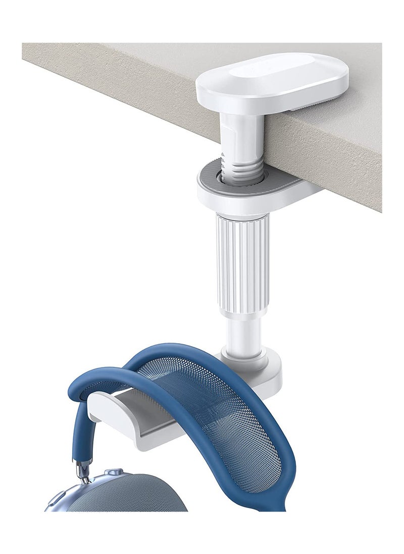 KASTWAVE Headphone Stand, Headset Hanger, Adjustable & 360 Degree Rotating Gaming Earphones Holder Hook Mount Clamp Under Desk, Stand for Most Headsets for Airpods Max, for Sennheiser, for Sony (White)  - Image 1