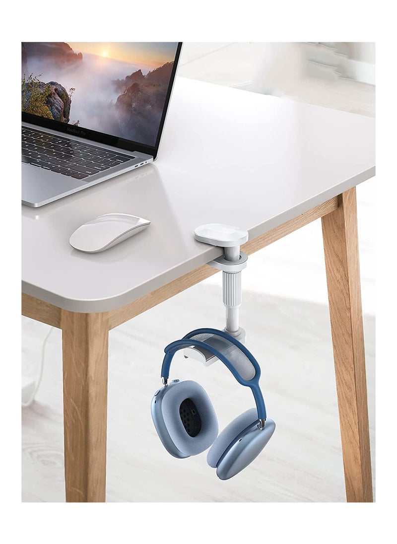 KASTWAVE Headphone Stand, Headset Hanger, Adjustable & 360 Degree Rotating Gaming Earphones Holder Hook Mount Clamp Under Desk, Stand for Most Headsets for Airpods Max, for Sennheiser, for Sony (White)  - Image 4