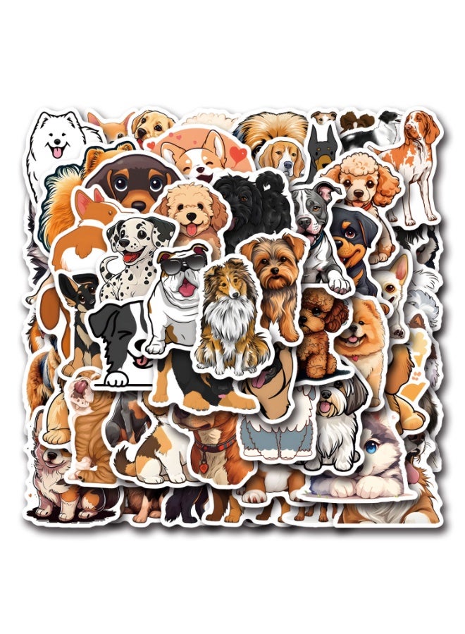 NIBEMINENT 55 Pcs Mixed Dog Deco Kit Waterproof Stickers, High Definition Printing Bright Colors, Suitable for Laptop Skateboard Luggage Water Bottle Guitar DIY - Image 1
