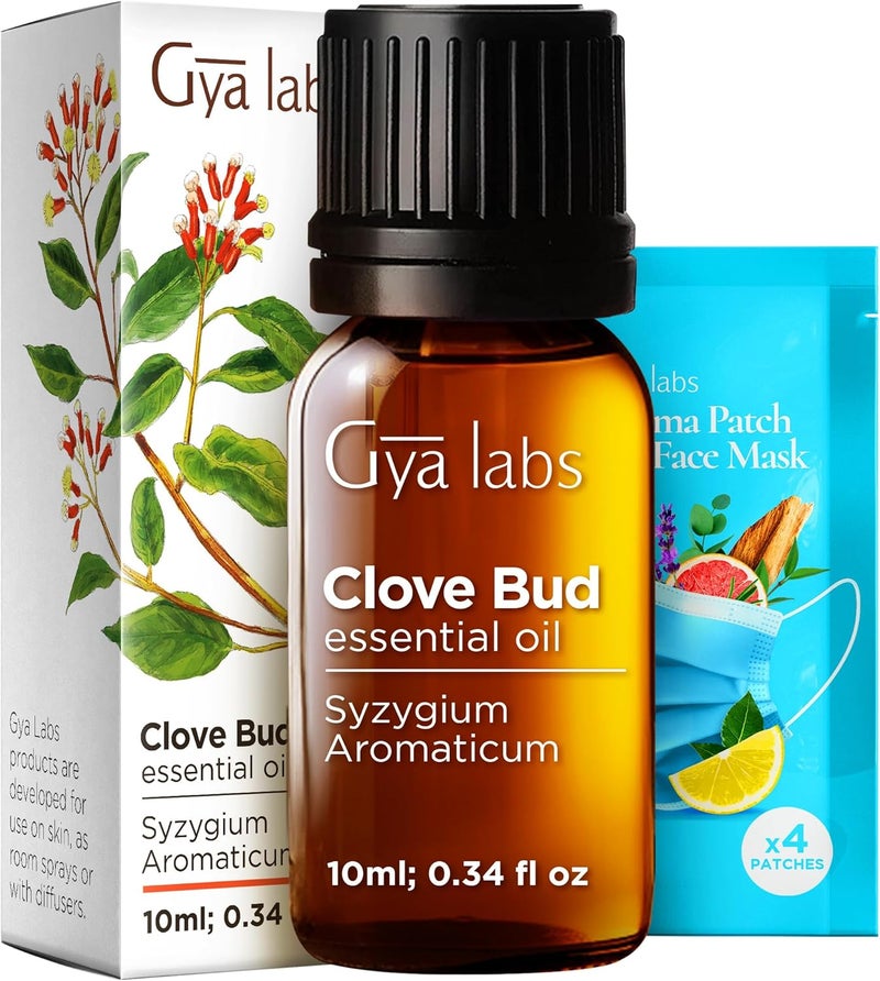 gya labs زيت القرنفل العطري من جيا لابز - 0.34 أونصة سائلة - للشعر، البشرة، الناشر، العلاج بالروائح وصنع الشموع بنفسك - Image 1
