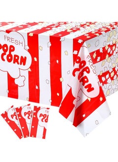 Irenare 3 Pieces Popcorn Tablecloth Decorations Plastic Popcorn Table Cover Carnival Theme Party Tablecloth For Carnival Party Circus Themed Movie Night Birthday Party Supplies 54 X 108 Inch  - Image 1
