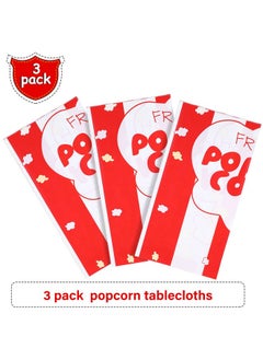 Irenare 3 Pieces Popcorn Tablecloth Decorations Plastic Popcorn Table Cover Carnival Theme Party Tablecloth For Carnival Party Circus Themed Movie Night Birthday Party Supplies 54 X 108 Inch  - Image 4