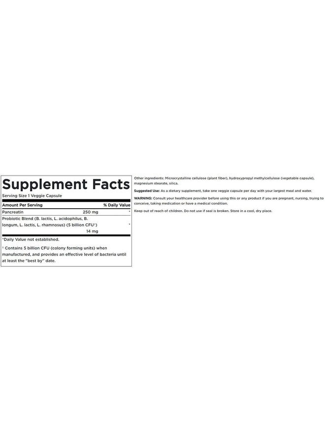 SWANSON Probiotic With Digestive Enzymes 5 Billion Cfu 60 Veg Capsules - Image 3