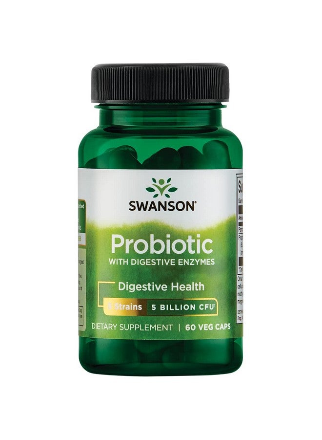 SWANSON Probiotic With Digestive Enzymes 5 Billion Cfu 60 Veg Capsules - Image 2