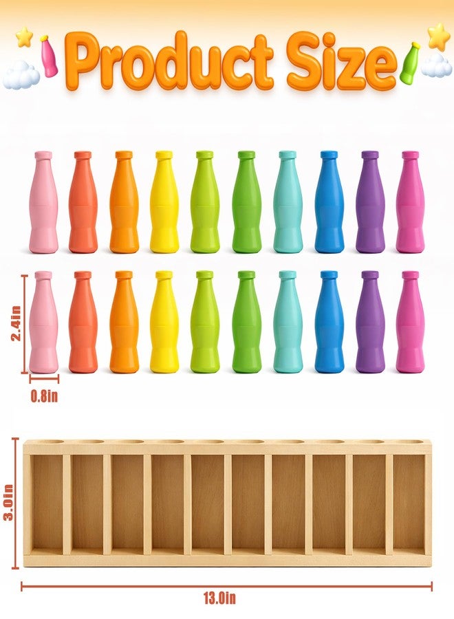 Rumexeng Match The Bottle Color Game, Fun Family Board Game for Adults 2–4 Players, Bottle Flip Challenge Toy for Travel, Camping, Holidays, Celebrate Birthday Party, Backyard Night (Large, Wooden) - Image 4