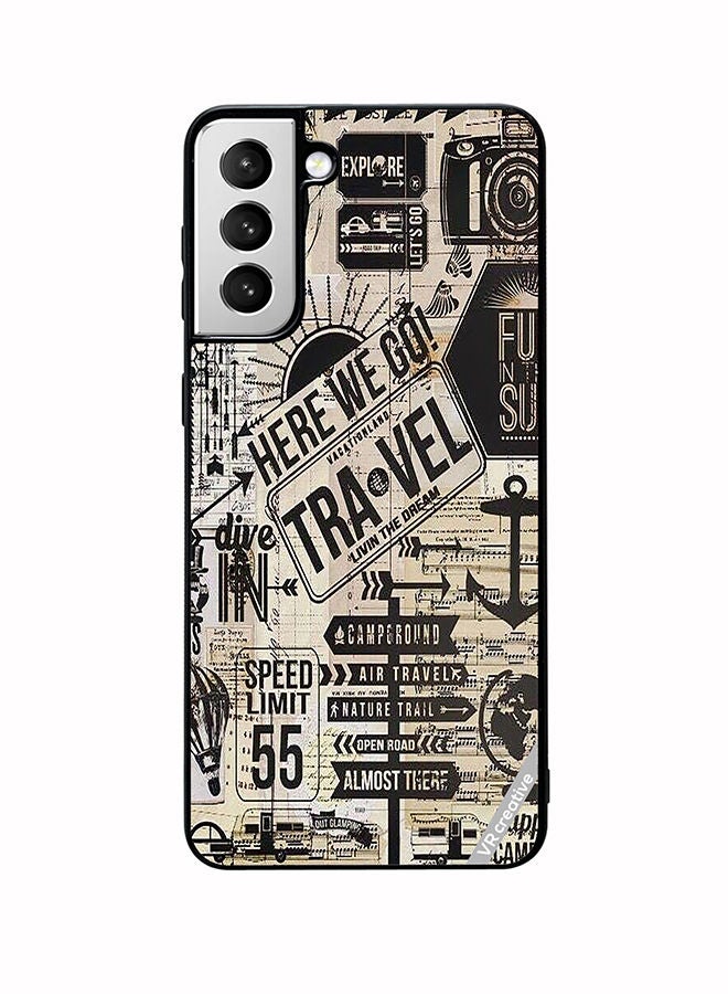 VR CREATIVE Protective Case Cover For Samsung Galaxy S22 Plus 5G Here We Go Travel Design Multicolour - Image 1