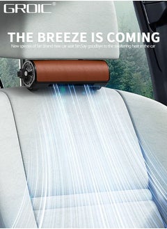 GROIC Car Fan with Adjustable Strap, USB Powered Leather Car Fans for Front Rear Seat Passenger,Portable Car Seat Fan with 3 Speeds Strong Wind,Cooling Air Fan for SUV, RV, Office Seats  - Image 2