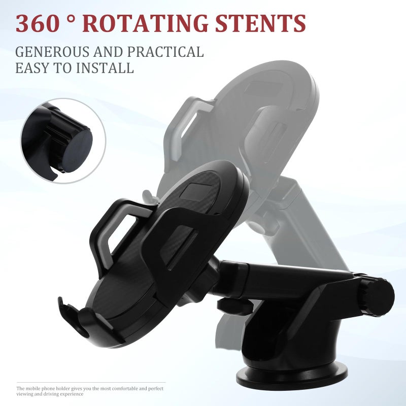 Gray Magnetic Air Vent Phone Mount 360 Rotatable With Extendable Suction Cup Holder - Image 5