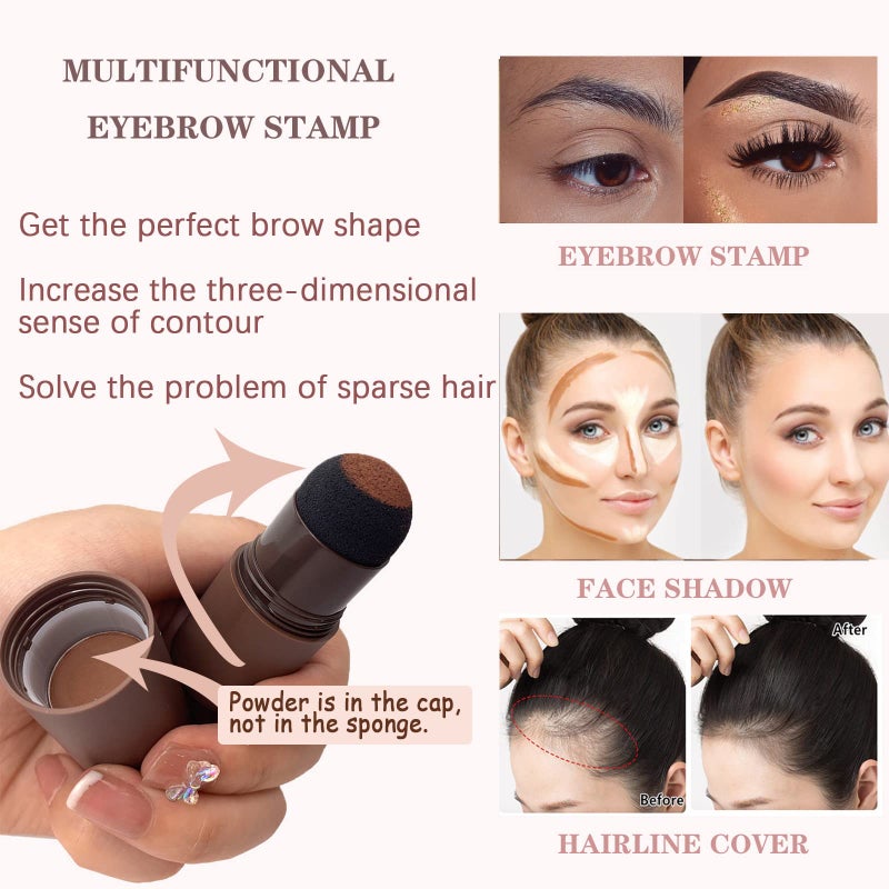 Eyebrow Stamp Stencil Kit One Step Brow Stamp Shaping Kit stamp on eyebrows waterproof Eyebrow Definer Long Lasting Eyebrow Stamp With 10 Reusable Eyebrow Stencils - Image 2
