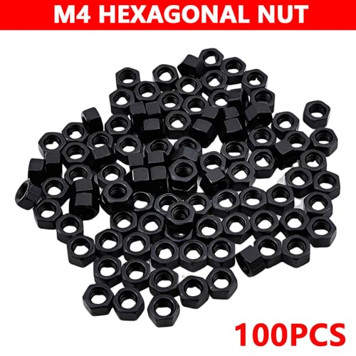 Cranviech 100Pcs M4 Grade 8 Hexagon Nuts Black Carbon Steel, Hex Drive, Black, for Industrial, Construction, Home Fasteners - Image 3