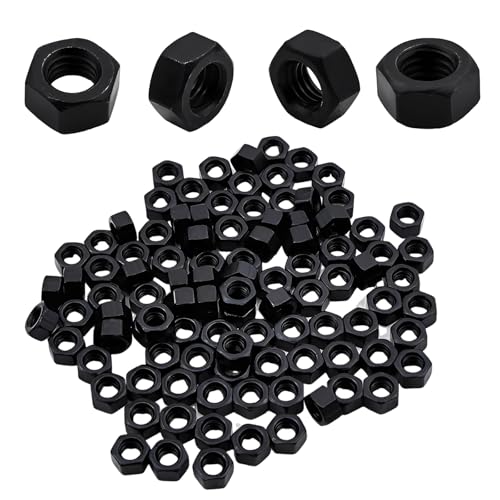 Cranviech 100Pcs M4 Grade 8 Hexagon Nuts Black Carbon Steel, Hex Drive, Black, for Industrial, Construction, Home Fasteners - Image 1