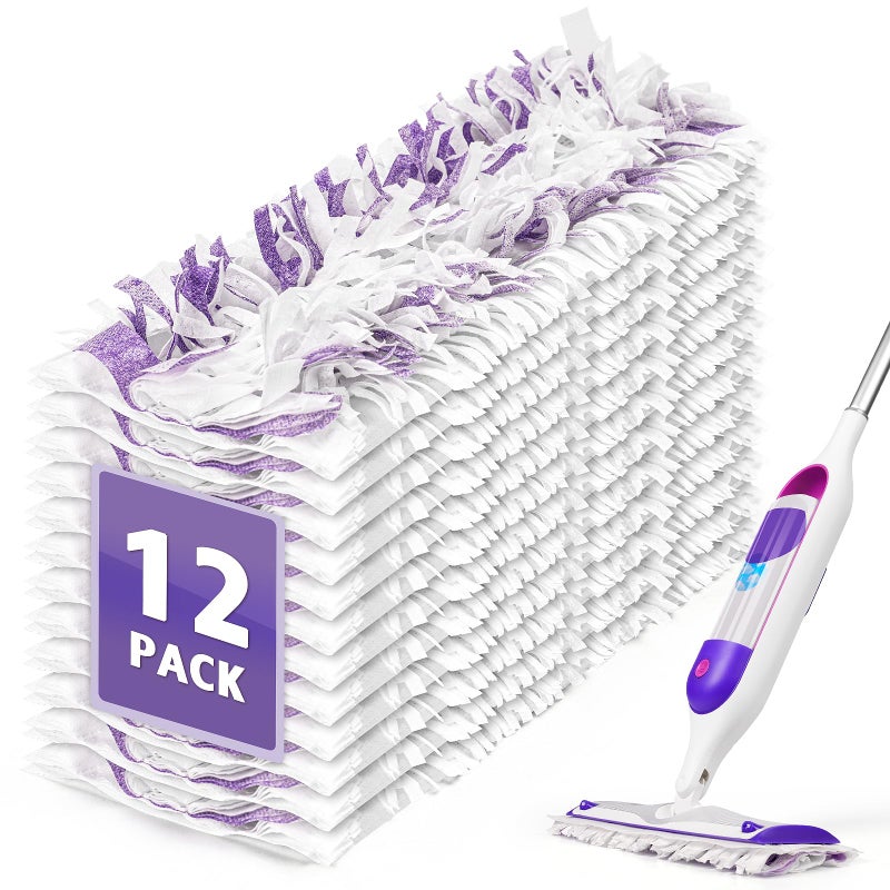 AIR U+ 12 Pack Disposable Power Mop Pads Refills for Swiffer Power Mop, Unscented 14-Layer Thickened Multi-Surface Replacement Mopping Refills Pads for Floor Surface Cleaning - Image 1