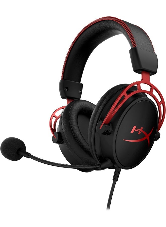 Hyperx Cloud Alpha - Gaming Headset, Dual Chamber Drivers, Legendary Comfort, Aluminum Frame, Detachable Microphone, Works on PC, PS4, PS5, Xbox One, Xbox Series X|S, Nintendo Switch and Mobile – Black/Red - Image 1