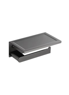 Generic Grey High Quality Stainless Steel Toilet Paper Holder with Phone Shelf  - Image 4