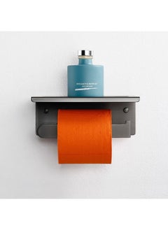 Generic Grey High Quality Stainless Steel Toilet Paper Holder with Phone Shelf  - Image 3