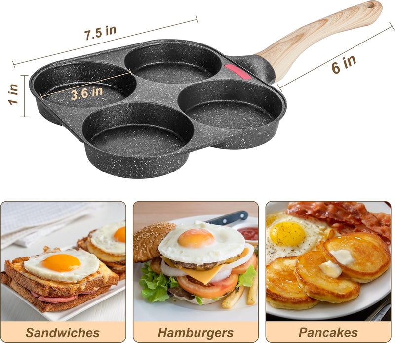 MyLifeUNIT 4-Cup Nonstick Egg Frying Pan for Breakfast and Sandwiches - Image 4