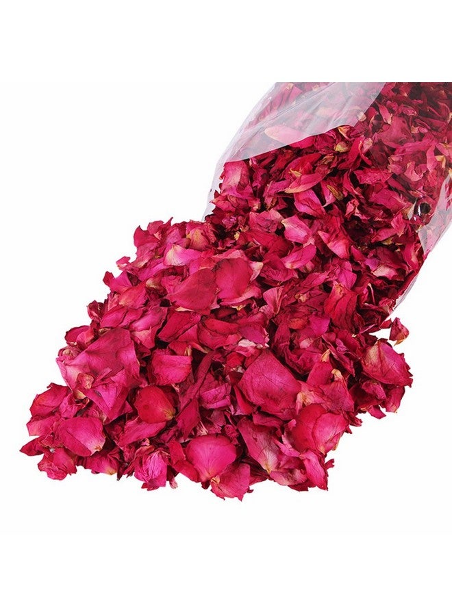 بتلات الورد الأحمر الطبيعية المجففة من ، زهور عضوية مجففة بالجملة، الأفضل لتزيين حفلات الزفاف، والحمام، وغسول الجسم، وغسول القدمين، والشاي، والخبز، والبوتبوري، والحرف اليدوية - 2 أونصة - Image 2
