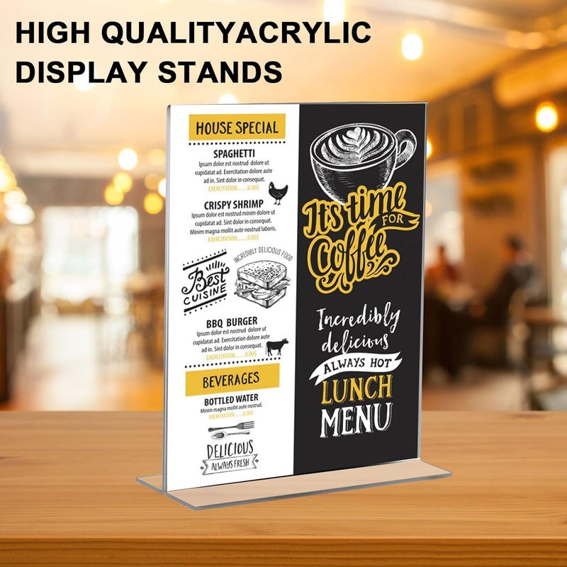 Al Raied ARS® Acrylic Sign Holder A5 - Double-Sided T-Type Display Stand for Menus and Promotions - Image 3