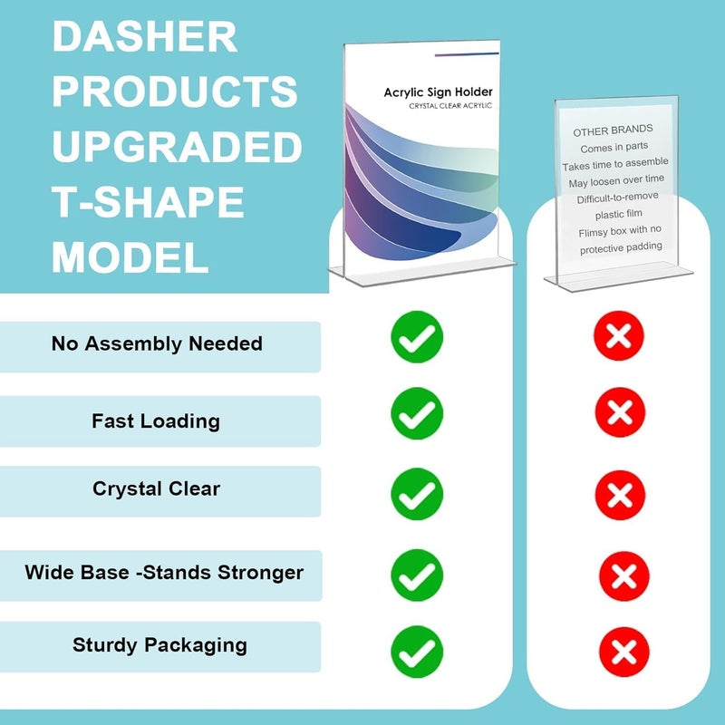 Al Raied ARS® Acrylic Sign Holder A5 - Double-Sided T-Type Display Stand for Menus and Promotions - Image 5