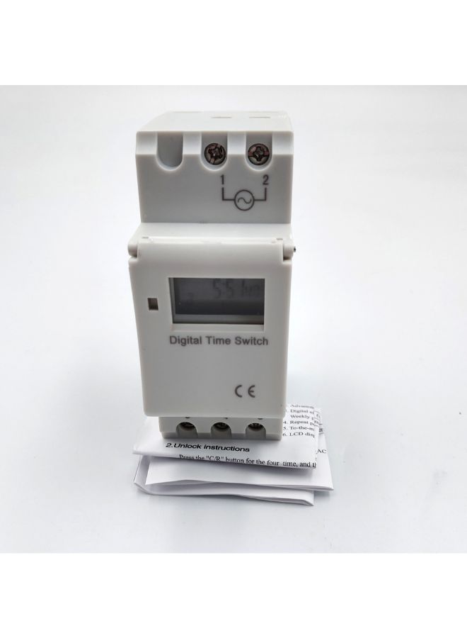 Programmable Time Switch Relay Control Digital Timer White 3.39 X 2.56 X 1.42inch - Image 3
