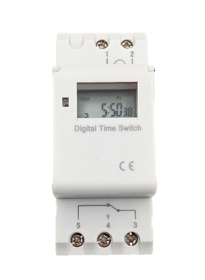 Programmable Time Switch Relay Control Digital Timer White 3.39 X 2.56 X 1.42inch - Image 1
