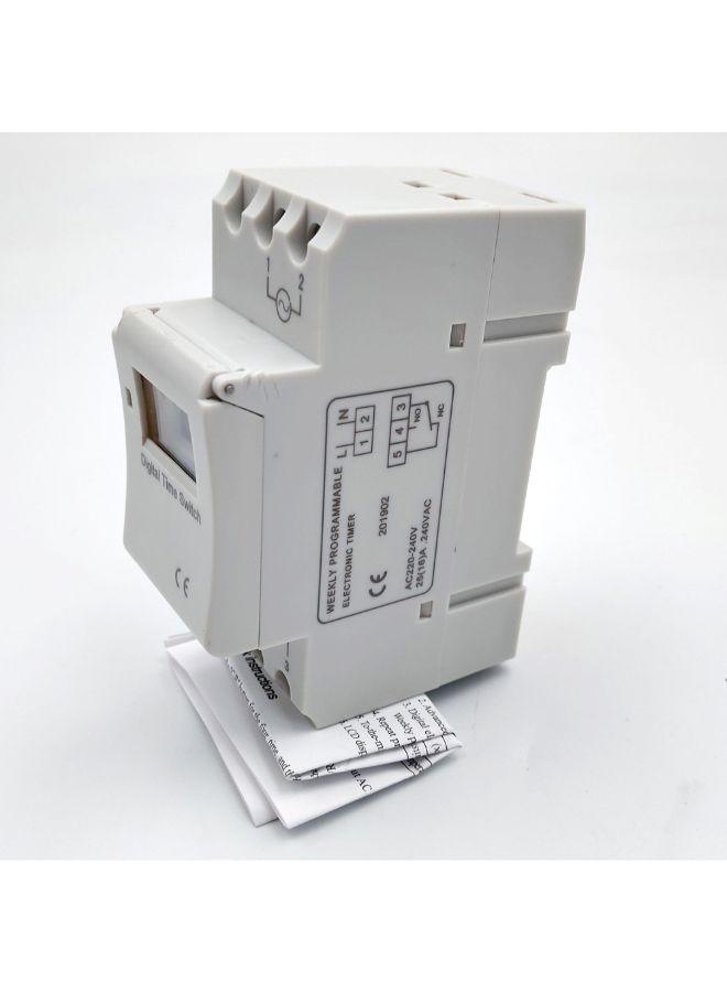 Programmable Time Switch Relay Control Digital Timer White 3.39 X 2.56 X 1.42inch - Image 4
